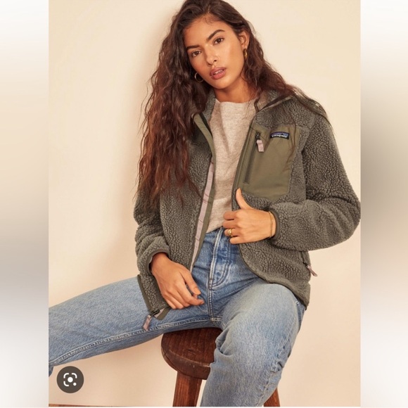 Patagonia Retro X Jacket Classic Furry Taupe Tan Pink Size XL - Picture 13 of 14